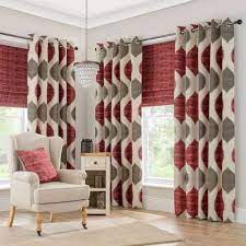 Morocco Red Eyelet Curtains Red Curtains Living Room Red And Grey Curtains Grey Curtains Living Room