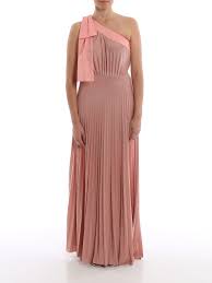 Pelliccia giacca ecologica donna rosa cipria lunga morbida a due ganci manica lu. Elisabetta Franchi Abito Lungo Monospalla Rosa Antico Abiti Da Sera Ab15801e2v78
