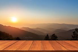 Empty Wood Table On Sunrise Wood Table Top Wood Table Table Top