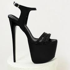 Ankle Strap Black Platform Sandals Black Triple Strap Platform Sandals Tajna Club Styloshoeshighheels Heels Black High Heels Ankle Strap High Heels