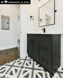 Black And White Cement Tile Bathroom Floor Riad Tile Cement Tile Zanzibar Black Bathroom Design Best Bathroom Designs Bathrooms Remodel