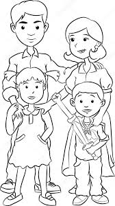 Papá, mamá y hijo, una familia para colorear, pintar e imprimir. De La Familia Para Colorear