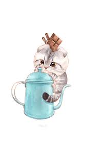  Coffee Meow A Seni Kucing Ilustrasi Karakter Animasi