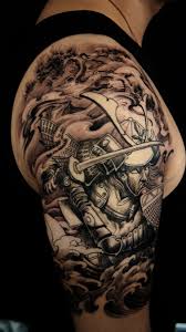 Samurai Tattoo Half Sleeve Good Idea For My Other Arm 2 Half Sleeves One Geisha And O Cool Shoulder Tattoos Half Sleeve Tattoos For Guys Tattoo Sleeve Men