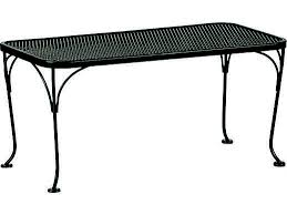 Tasteful coffee table with round glass top. Woodard Wrought Iron Mesh 36 W X 18 D Rectangular Coffee Table Wr190041