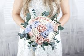Less commonly asked for than other wedding flowers, hyacinths are a good option if you want something that is different. Pastel Bouquet Baby Blue Sola Bouquet Woodflowers Wedding Bouquet Pastel Bridal Bouquet Pastel Bride Keepsake
