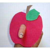 Apfel Basteln Lernen Spiele Und Ausmalbilder Fur Kinder Apfel Basteln Fingerpuppen Basteln Basteln