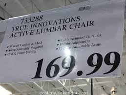 Its a $100 gaming chair you can pick up at walmart and it. True Innovations True Wellness Active Lumbar Chair Costco Weekender