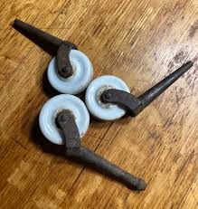 4 Vintage Porcelain Ceramic & Cast Iron Furniture Casters 3 Sizes | Ebay