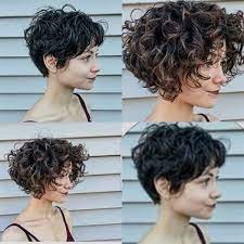Curly hair and pixie cut can go with together beautifully! Round Face Long Pixie Cut Plus Size Novocom Top