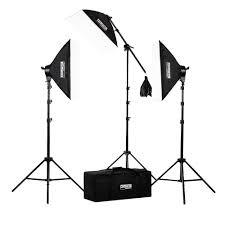 3 Point Classic Fluorescent Lighting Kit With Boom Arm And Bag Fovitec