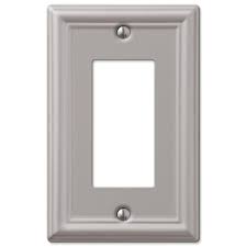 This steampunk switch cover can mount over any existing ordinary residential switch. Hampton Bay Ascher 1 Gang Rocker Steel Wall Plate Brushed Nickel 149rbnhb The Home Depot