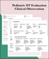 pediatric occupational therapy evaluation clinical