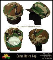 Rasta Crown Camo Hat For Dreadlocks Size L Head 22 5 To 26 5 Military Cap Rastafari Army Hat A Faya For Men Rasta Camo Hats Military Cap