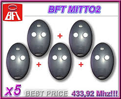 5 x bft mitto 2 2 channel remote 433 92mhz rolling code