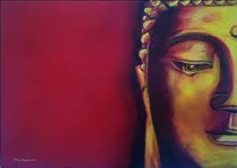 Though his face is covered by apple he can be seen peeking over the edge of the apple. Half Face Buddha By Miquart On Deviantart