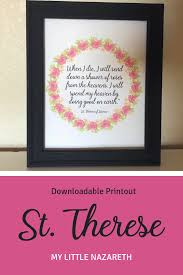 When I Die I Will Send Down A Shower Of Roses St Therese Etsy Art Quotes When I Die Fun Things To Do