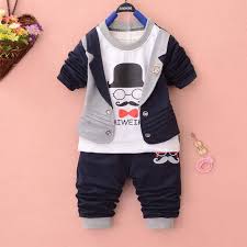 2015 Yeni Moda Sicak Elbise Korean Erkek Bebek Cocuk Sevimli Biyik Giyim Setleri 1 3 Yas Ucretsiz Nakliye Modisch Lady Jungs