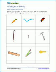 Grade 1 Measurement Worksheet On Ordering Objects By Length Measurement Worksheets Worksheets Student Teaching