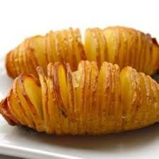 Bake the potatoes at 425 for 45 minutes, until done. Sliced Baked Potatoes Thinly Slice Almost All The Way Through Drizzle With Butter Olive Oil Salt And Pepper Bake At 425 For About Recipes Yummy Food Food