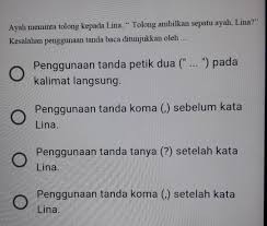 Tanda petik juga digunakan sebagai tanda baca penutup kalimat atau bagian kalimat ditempatkan di belakang tanda pentik yang mengapit kata atau ungkapan yang dipakai dengan arti. Kesalahan Penggunaan Tanda Baca Ditunjukkan Oleh Tolong Bantu Ya Kak Please Brainly Co Id