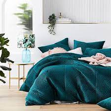 Newport Quilted Velvet Peacock Quilt Cover Home Decor Bedroom Bedroom Design Bedroom Decor