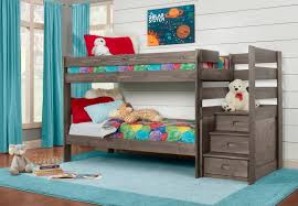 The ladder is not so space consuming but not ideal for younger ones and aesthetically unpleasant. Simply Bunk Beds Emmett Twin Over Twin Bunkbed With Staircase Royal Furniture Bunk Beds