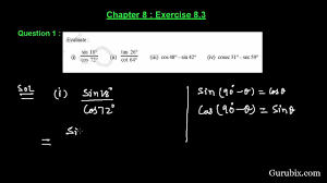 Other sets by this creator. Ex 8 3 Q 1 Evaluate I Sin 18 Cos 72 Ii Tan 26 Cot 64 Ch 8 Math For Class X Cbse Youtube