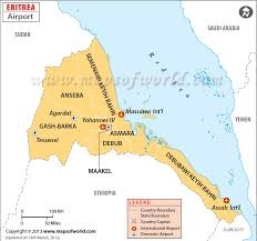 Eritrea map showing attractions accommodation. Airports In Eritrea Eritrea Airports Map