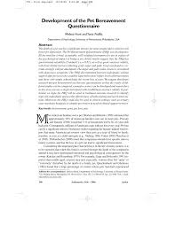 Grief is a natural response to losing someone we love. Pdf Development Of The Pet Bereavement Questionnaire