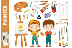 Animation in svg is defined in the animation module of the svg specification. Painter Clipart Art Class Graphics Graphic By Zlatoena Clipart Creative Fabrica