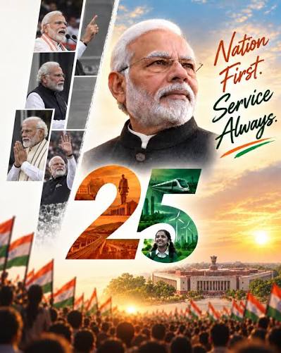 For 25 years, Shri Narendra Modi Ji's journey in public life has shown what  true commitment to service can achieve. He has turned Seva into Sankalp,  and Sankalp into transformation—from Gujarat to