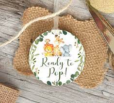 Ready To Pop Stickers Jungle Baby Shower Jungle Animals Safari Etsy Baby Shower Popcorn Baby Shower Favor Tags Jungle Baby Shower Favor