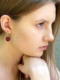 Gold & Cherry Amber Dangle Hook Earrings, Classic Oval Baltic Amber  Gemstones, Elegant