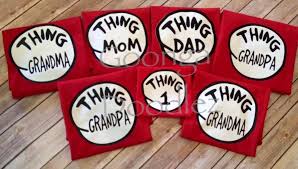 Add shorts, pants, a coordinating bib or diaper cover to complete the outfit. Dr Seuss Birthday Cat In The Hat Thing 1 Thing Mom Dad Thing Family Shirts Goonga Doodle Twins 1st Birthdays First Birthday Shirts Birthday Family Shirts