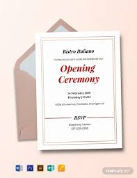 Free Opening Ceremony Invitation Card Template Word Psd