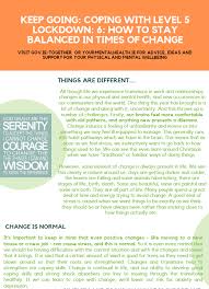 Level 5 restrictions will remain in place for a period of 6 weeks. Keep Going Coping With Level 5 Lockdown How To Stay Balanced In Times Of Change C Karl Duffy County Kildare Leader Partnership