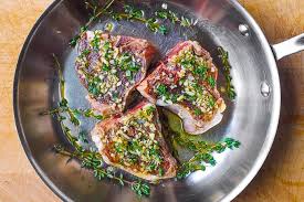 Grilled lamb loin chops marinated in garlic and rosemary. Lamb Chops With Mustard Thyme Sauce Julia S Album