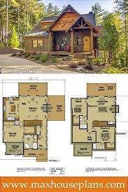 House plans for narrow lots. Small Cabin Home Plan With Open Living Floor Plan Rustic Cabin Design Lake House Plans House Floor Plans