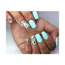 I chose to paint one pinky with the matte gold polish. Mint Green And Rose Gold Nail Art Gallery Liked On Polyvore Featuring Beauty Products Nail Care Nail Treatme Rose Gold Nail Art Mint Green Nails Gold Nails
