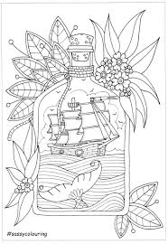 This Was A Free Page Offered By Sassy Colouring It Is Called Ship In A Bottle Check The Sassy Website And Face Book To Pirate Coloring Pages Coloring Pages