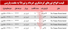 نتیجه تصویری برای تور پاریس