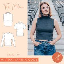 Check out all the latest crop tops at ardene. Pattarina Schnittmuster Top Milan Gr 32 Bis 50 Nika Studio