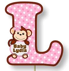 Blue and brown are a simple and cute color scheme to plan a baby shower around. Amazon Com Personalized Monkey Baby Shower Cake Topper Party Theme Decorations For Girl Optional Banner Centerpiece Welcome Sign Favor Tags Or Stickers Thank Yous Handmade In Usa Bcpcustom Handmade