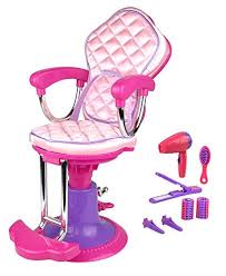 Style Your Dolls Hair With This Salon Doll Chair And Accessories Adjust The Seats Height And Foot Rest Set Com Little Girl Toys Cool Toys For Girls Doll Play