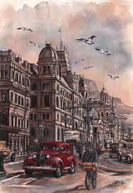 Paintings Of Cape Town Adderley St By Lizelle Kruger Stateoftheart Art Online Art Gallery Art Gallery