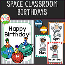 space classroom birthday chart