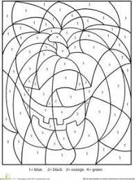 Color By Number Pumpkin Worksheet Halloween Kindergarten Halloween Worksheets Halloween Coloring