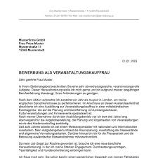 Bewerbung Als Veranstaltungskaufmann Veranstaltungskauffrau Bewerbung Co