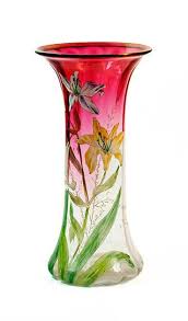 Mont Joye French Enameled Lily Vase Ca 1900 650 Www Tommichael Com Art Glass Vase Glass Art Glass Vase